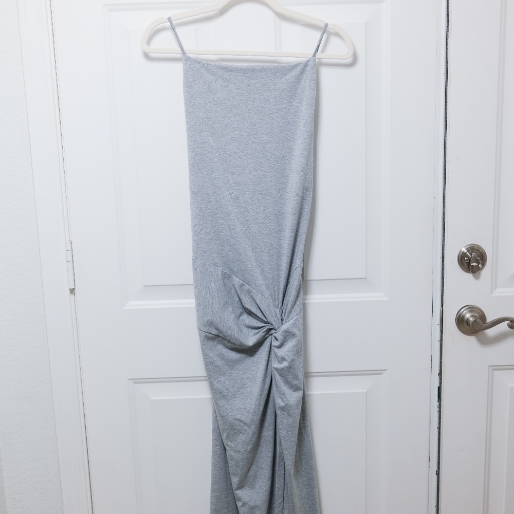 ASOS DESIGN strappy maxi dress with twist detail in grey Size US 12